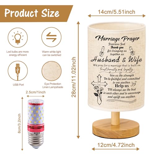 WSYEAR Marriage Prayer Cross Wedding Gifts for Couples, Night Light Religious Cross Engagement Gifts for Bride and Groom, Bridal Shower Gift for Women Men - color: Marriage