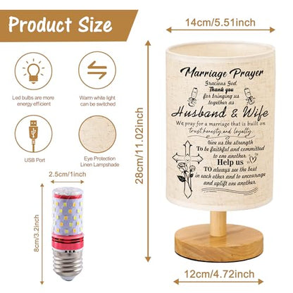WSYEAR Marriage Prayer Cross Wedding Gifts for Couples, Night Light Religious Cross Engagement Gifts for Bride and Groom, Bridal Shower Gift for Women Men - color: Marriage