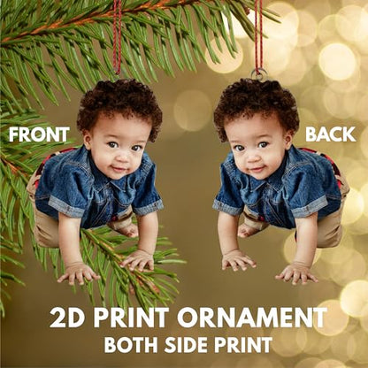 Customized Photo Ornaments, Personalized Your Photo Ornament, Double-Sided Print, Custom Christmas Ornaments, Personalized Christmas Ornaments for Christmas Tree - style: Couples