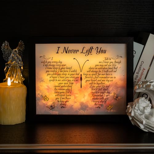 Sympathy Gift LED Memorial Shadow Box Memorial Gifts for Loss of Loved One Mother Mom Dad Father, Bereavement Gifts Condolences Gifts in Memory of Loved One Gifts - size: I Never Left You Black