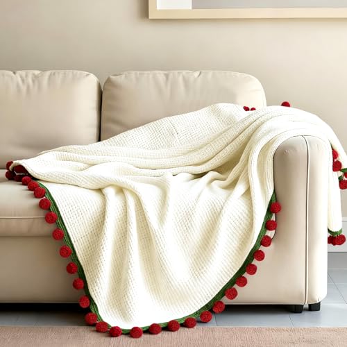Premium Crochet Flower Bouquet Blanket Rose Red Birthday Gifts for Women | Unique Gifts for Mom Wife Grandma Girlfriend Handmade Knitted Throw Blanket, Get Well Gifts for Women After Surgery, 51in - color: Red Rose
