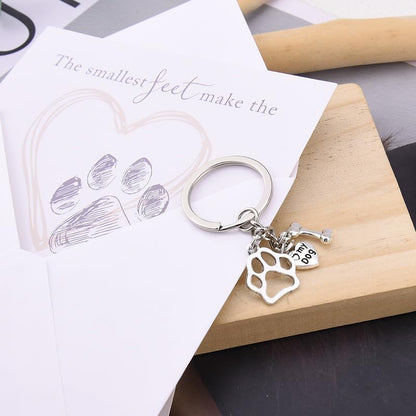 Loss of Dog Memorial Gifts Keychain for Dog Loss Key Chain for Pet Lover Pet Sympathy Gift for Dogs Cards Dogs Loss Bereavement Gifts for Women Men Pets Owners Paw Print Sympathy Keychain