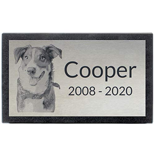 PlaqueMaker Stainless Steel and Granite Memorial Headstone - Markers for Lost Family Members, Infants, Loved Ones, Friends, Dogs, Cats, and Other Family Pets. (10 x 6 x 2) - size: 10 x 6 x 2"