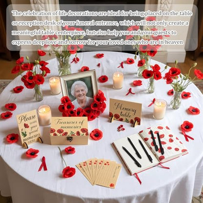 Gilprop 112 Pcs Share a Memory Cards for Celebration of Life, Poppy - style: Poppy