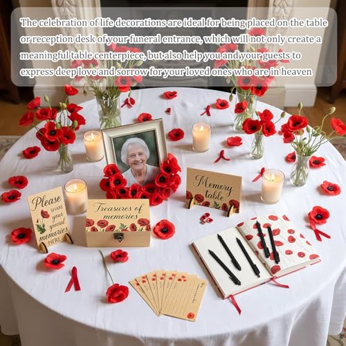 Gilprop 112 Pcs Share a Memory Cards for Celebration of Life, Poppy - style: Poppy