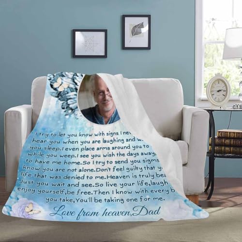 Custom Memorial Blanket with Photo - Sympathy Gift for Loss of Loved One - color: Style 5