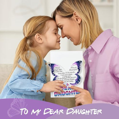 Daughter Birthday Gifts from Mom Dad, Gifts for Daughter, Unique Gifts for Bonus Step Daughter in Law, Inspirational Gifts I Love You Daughter Adult, Butterfly Acrylic Decorative Signs Plaques - style: Daughter