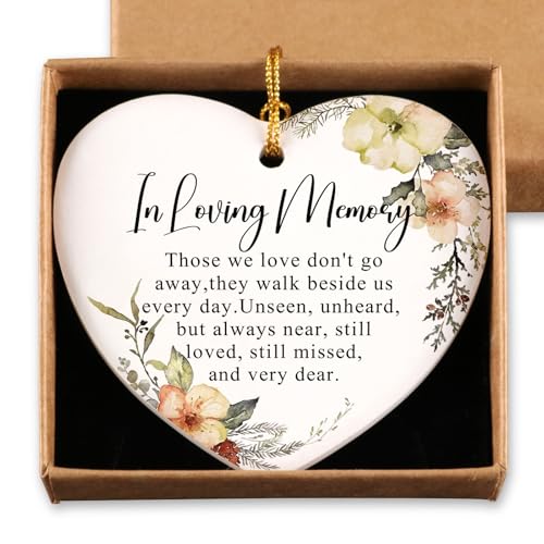 in Memory of Loved One Gifts Christmas Ceramic Ornament Sympathy Gifts Bereavement Gift for Loss of Father Mother Son in Loving Memory Christmas Tree Decorations