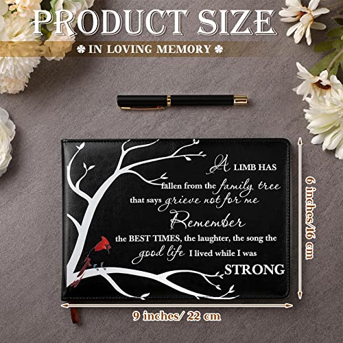 Yingzhao Funeral Guest Book for Memorial Service in Loving Memory Guest Book with Pen 144 Pages Cardinal Celebration of Life Party Supplies Funeral Sign in Books for Guests - style: A Limb
