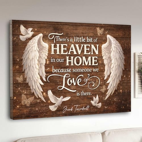 KOLSTRAW Personalized Memorial Canvas, Custom Remembrance Wall Art, In Loving Memory Gift, Sympathy Decor Print, Loss Keepsake, Forever In Heart Sign, Photo Canvas Tribute, Bereavement Gift 12x18#1 - color: Version-01