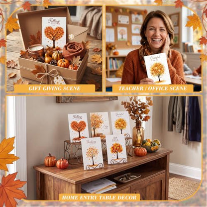 Eaasty 100 Sets Cards with Stickers and EnvelopesBlank Inside Funny Card 5 Style Greeting Card Designs (Autumn Folding Style) - style: Autumn Folding Style