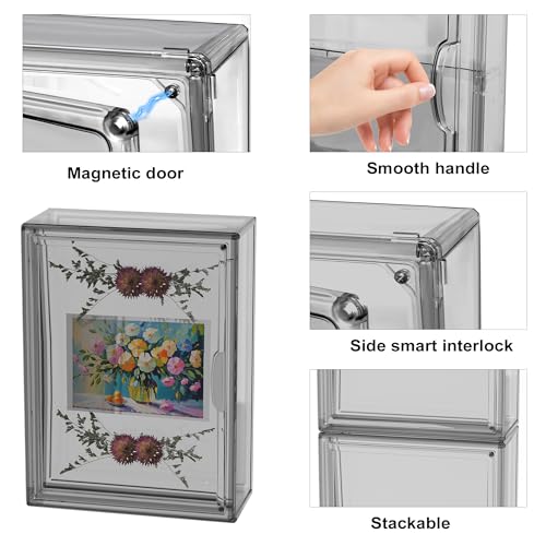 BOHOIDEE 10 x 14 Shadow Box Frame Display Case with Magnetic Door, Clear Acrylic Shadow Memory Box Frame for Flower Baby Pet Wedding Photo(1, Medium-Black) - size: Medium-Black