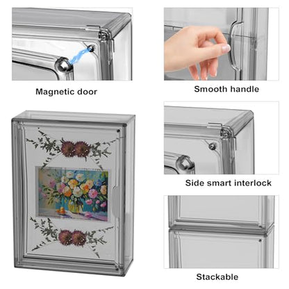 BOHOIDEE 10 x 14 Shadow Box Frame Display Case with Magnetic Door, Clear Acrylic Shadow Memory Box Frame for Flower Baby Pet Wedding Photo(1, Medium-Black) - size: Medium-Black