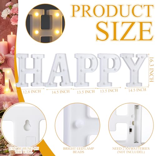 15 Pcs Happy Mother's Day Decorations Mommy Light up Signs Mother Day LED Letter Lights Battery Powered Mom Letters Signs for Wall Shelf Table Mothers Table Decor Mom's Birthday Party Supplies - style: Happy Mothers Day
