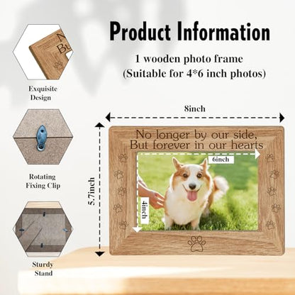Memorial Picture Frame 4x6, Pet Memorial Frame, Wooden Photo Frame with Wooden Stand, Gifts for Pet Lovers, Home Office Tabletop Display Decorations - A13 - style: Pet Memorial