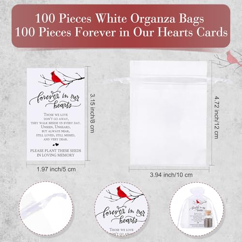 Tanlade 100 Set Funeral Favor Memorial Seed Packet for Guest, Cardinal - style: Cardinal
