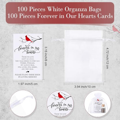 Tanlade 100 Set Funeral Favor Memorial Seed Packet for Guest, Cardinal - style: Cardinal