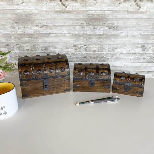 Nautical Cove Treasure Chest Keepsake and Jewelry Box Wood - Decorative Treasure Box - size: Small