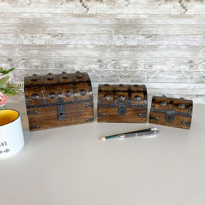 Nautical Cove Treasure Chest Keepsake and Jewelry Box Wood - Decorative Treasure Box - size: Small