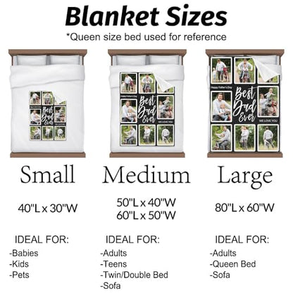 inkArts Custom Photo Blanket, Personalized Gift for Dad from Daughter or Son - color: 8 Photo-1