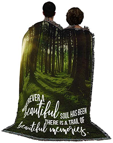 Pure Country Weavers Wherever A Beautiful Soul Has Been There is A Trail of Beautiful Memories Blanket - Sympathy Bereavement Gift Tapestry Throw Woven from Cotton - Made in the USA (72x54) - color: Beautiful Soul, size: 72" x 54"