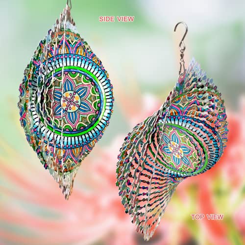 Rich Love Mandala Wind Spinner, 3D Kinetic Wind Spinners Outdoor - color: Mandala Rich Love