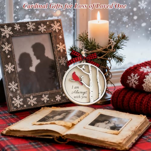 Cardinals Gifts, Red Cardinal Wooden Memorial Ornaments, Sympathy Gifts for Loss of Loved One, Grief Gifts, Bereavement Gift Ideas, Remembrance Memorial Gift for Loss of Mom, Cardinal Christmas Decor - style: 1 Cardinal Birds