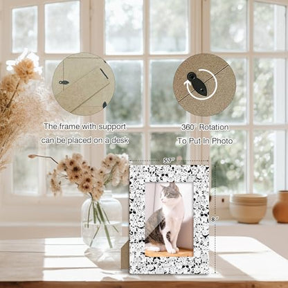 Meow Cat Picture Frame, Cat Mom Lover Gifts for Pet Owner, Mother's Day Memorial Gifts for Friends Women, Desk Decor Kitten Paw Photo Frame -HY01