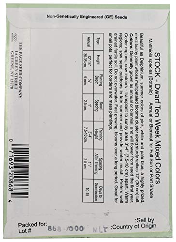 Black Duck Brand Set of 25 Stock Flower Seed Packets! Flower Seeds in Bulk - Great for Creating The Garden of Your Dreams! (25, Stock - Dwarf Ten Weeks) - color: Stock - Dwarf Ten Weeks