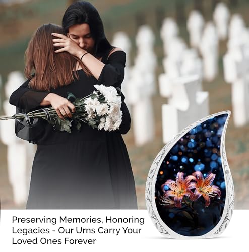 Lilly Large Urn for Adult Human Ashes, Men & Women - Unique & Decorative 10" Funeral Urn - size: Large