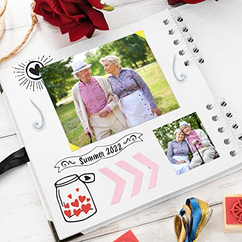 Scrapbook Album, 36 Pages, 7 x 7 Inch, White Photo Album, Scrap Book | Hardcover with Thick 200 GSM Kraft Paper, Ideal for Your Scrapbooking Albums, Art & Craft Projects (White, 7 x 7 Inch) - color: White, size: 7 X 7 Inch