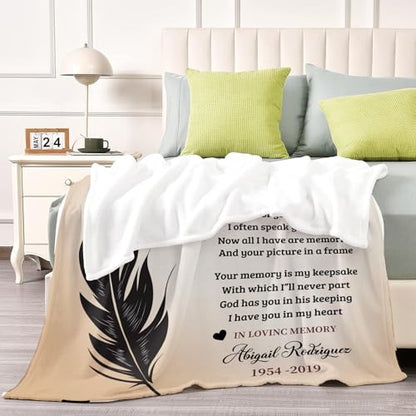 Custom Memorial Blanket with Picture Personalized Sympathy Remembrance Condolences Bereavement Gifts Sympathy Gifts for Loss of Loved One Mother Dad Grandma Grandpa Sister Daughter Friend - color: Design9
