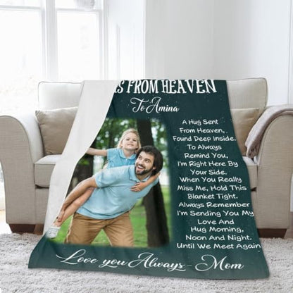 Personalized Memorial Blanket for Loss of Loved Dad Mom Husband Wife - color: Memorial Blanket 01