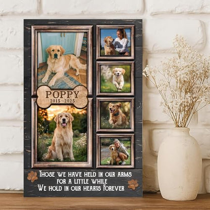 LOPHAW SHIPS NEXT DAY Personalized Dog Memorial Canvas Prints with Photo Name Date - Custom Pet Memorial Gifts for Dogs & Cats, Bereavement Remembrance Gifts, In Memory of Beloved Dog, Printed in USA