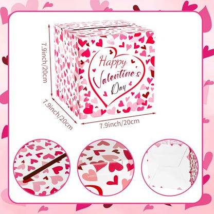 Hxezoc Valentine Card Box Favors Post Box Happy Valentines Day Cardboard Box for Kids Classroom, Valentine's Day, Baby Showers, Anniversary, Birthday Party Favors, Table Centerpiece Decorations - style: Valentines