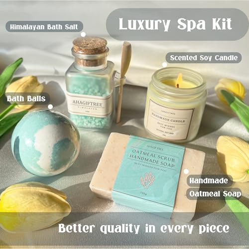 AHAGIFTREE Gift Basket for Women, Birthday Gifts Get Well Soon Gift Baskets For Women,12PC Get Well Gifts After Surgery,Care Package,Grief,Sympathy Gifts (cerulean) - color: Cerulean