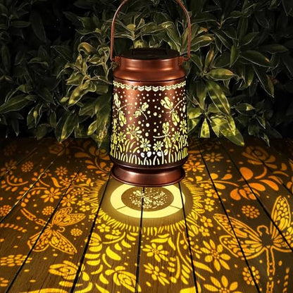 Solar Lanterns Outdoor Waterproof Gifts for Women Grandma Gifts - style: Dragonfly