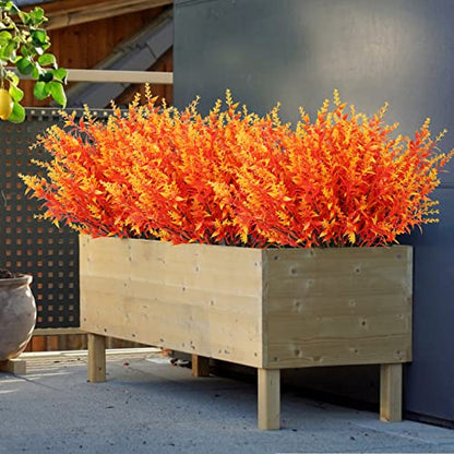 RECUTMS 20 Bundles Artificial Fall Flowers UV Resistant Faux Autumn Plants - color: Gold, size: 20 Bundles
