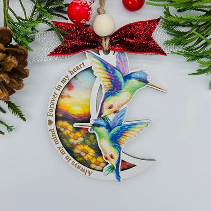 Memorial Christmas Ornament, Always in My Mind Hummingbird Suncatcher Ornaments, Bereavement Christmas Ornament Wooden - Acrylic, Sympathy Gifts for Loss of Loved One, in Loving Memorial Gifts (HL02) - style: HL02