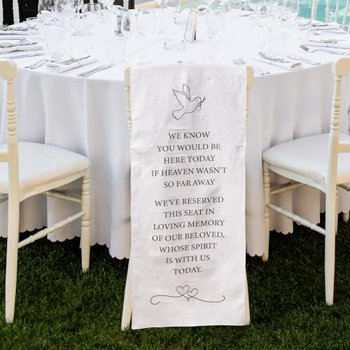 Reserved Chair Sign,2Pcs Wedding in Memory for Chair, White - style: White Pigeon