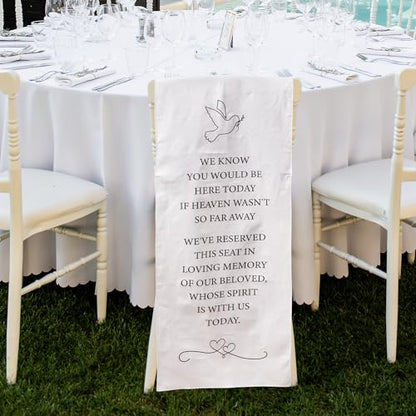 Reserved Chair Sign,2Pcs Wedding in Memory for Chair, White - style: White Pigeon