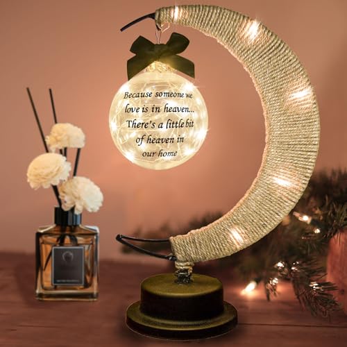 Memorial Moon Lamp, Sympathy Gift for Loss of Loved One,Warm-Light | Memorial Bereavement Condolence Gift, Sympathy Moon Lamp in Memory of Loved One Mother Father, Remembrance Home Decor - color: Warm