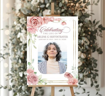 Celebration life Sign, Personalized Welcome Sign, Custom Memorial Sign, In Loving Memory Sign, Funeral Welcome Sign, Celebration of Life Welcome Sign, Celebration Life Poster -6 - color: Backgrund#6