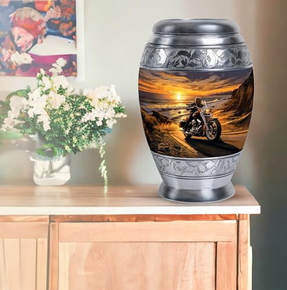 Motorcycle Urn for Ashes Adult Man - 10" Large Adult Size Cremation Urns - size: MON-10 Inch, 1 Pc