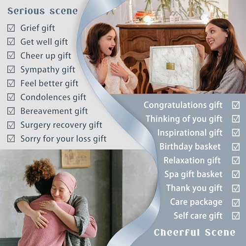 AHAGIFTREE Get Well Soon Gift Baskets For Women,Birthday,Mother's Gift, 12PC Sympathy Gifts, Care Package,Get Well Gifts for Women After Surgery,Grief,Condolences Gift Basket (grayish) - color: Gray