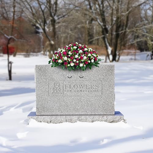 Sympathy Silks Artificial Cemetery Flowers - Grave Headstone Flowers for Mother's Day - Garden Mums Beauty Pink and Cream Saddle