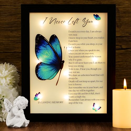 Memorial Gifts LED Shadow Box Sympathy Condolences Grief Butterfly Wings - size: Butterfly Wings