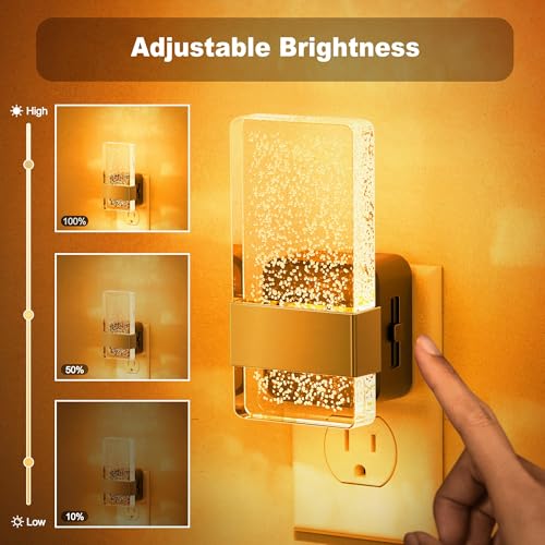 JandCase Night Lights Plug into Wall, Dusk to Dawn Sensor - color: Gold-Amber, size: 2 Pack