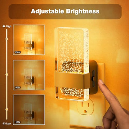 JandCase Night Lights Plug into Wall, Dusk to Dawn Sensor - color: Gold-Amber, size: 2 Pack