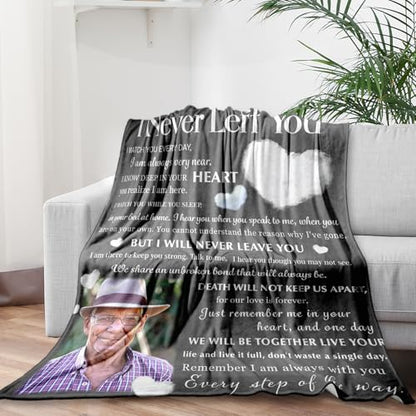 Arovene Ship Next Day, Custom Memorial Blanket with Photo - Printed in USA, A Hug from Heaven Blanket, Personalized Sympathy Gifts for Loss of Loved One Dad Mom Husband Wife Friend Dog Memorial Gifts - color: Style 06